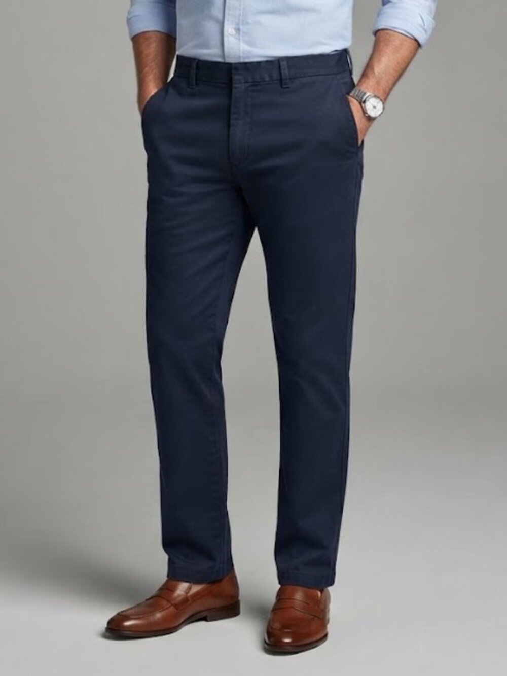 Dockers Navy Blue Straight Fit Cotton Chino Pants Size 36 x 30
